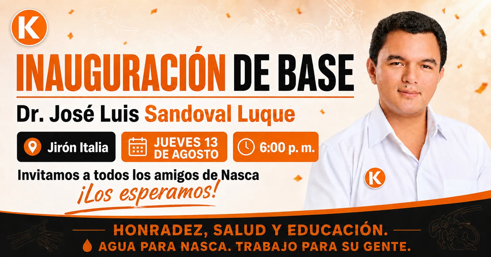 José Luis Sandoval inauguró base de campaña en Jirón Italia