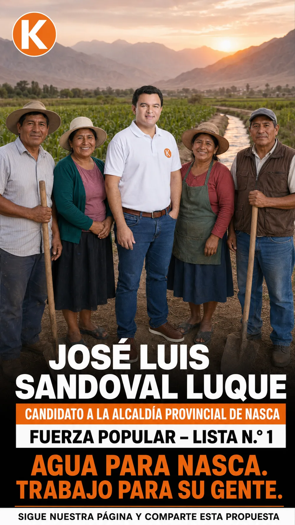 José Luis Sandoval con agricultores de Nasca (imagen ilustrativa)